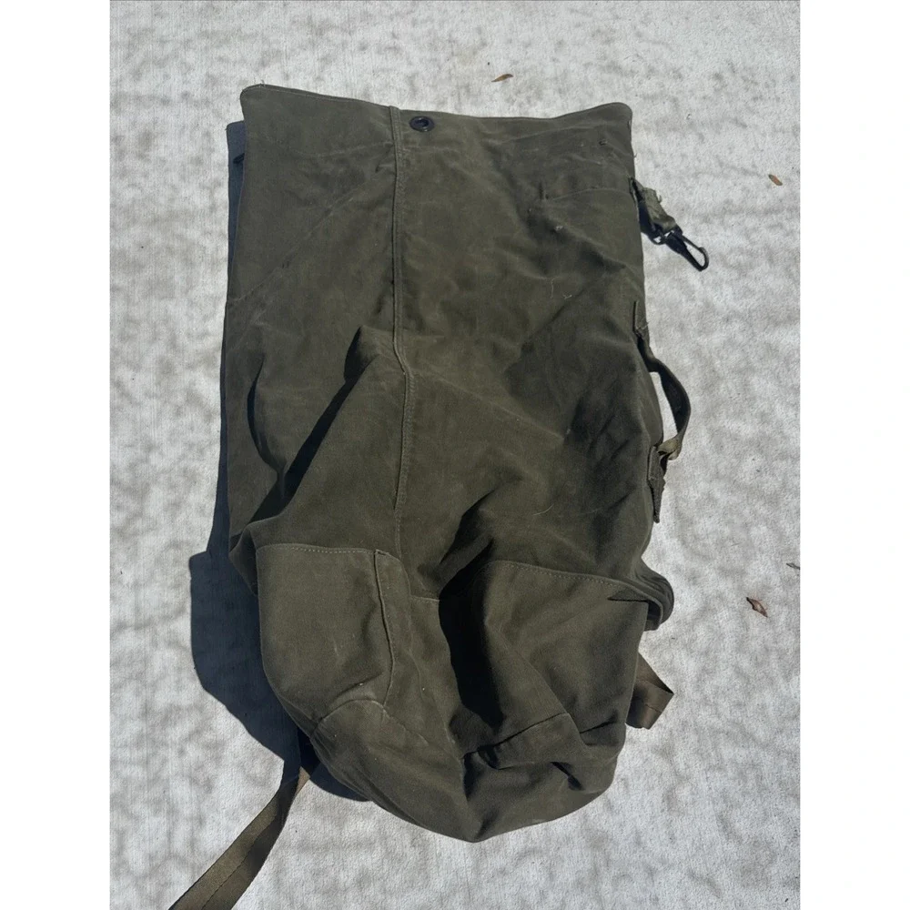 Vintage 1980 US Military Canvas Duffel Bag Type II Backpack Sea Bag Gorpcore